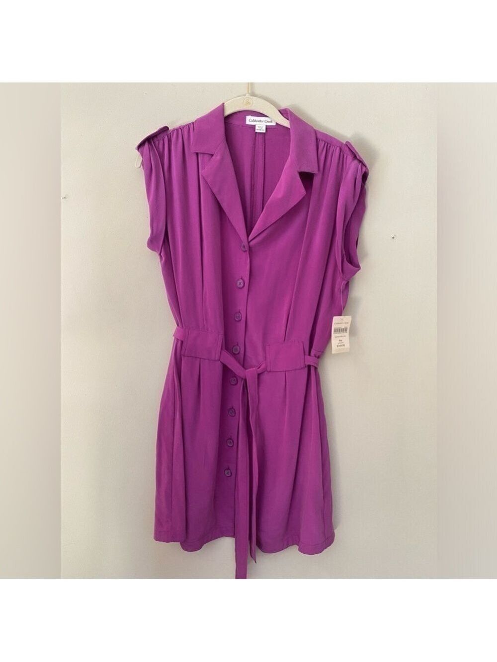 Coldwater Creek Magenta Silk Shirt Dress PM NWT